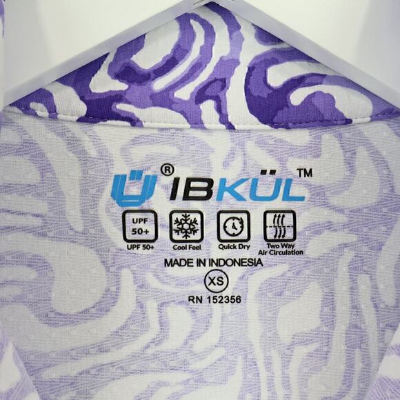 IBKUL Women's Kinsley Print Long Sleeve Mock Neck Top Plum Lavender Size XS NWOT - Picture 4 of 6